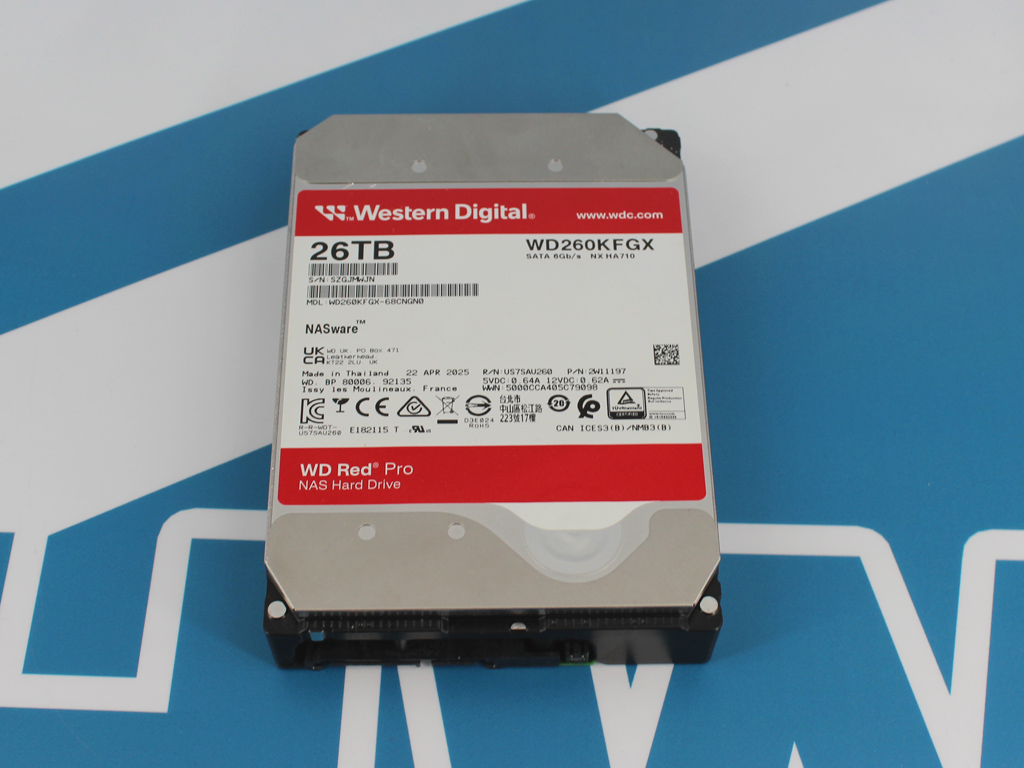 Western Digital WD Red Pro, 26 TB (Vorderseite).